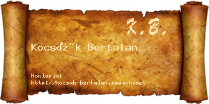 Kocsák Bertalan névjegykártya