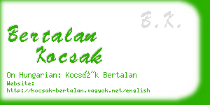 bertalan kocsak business card